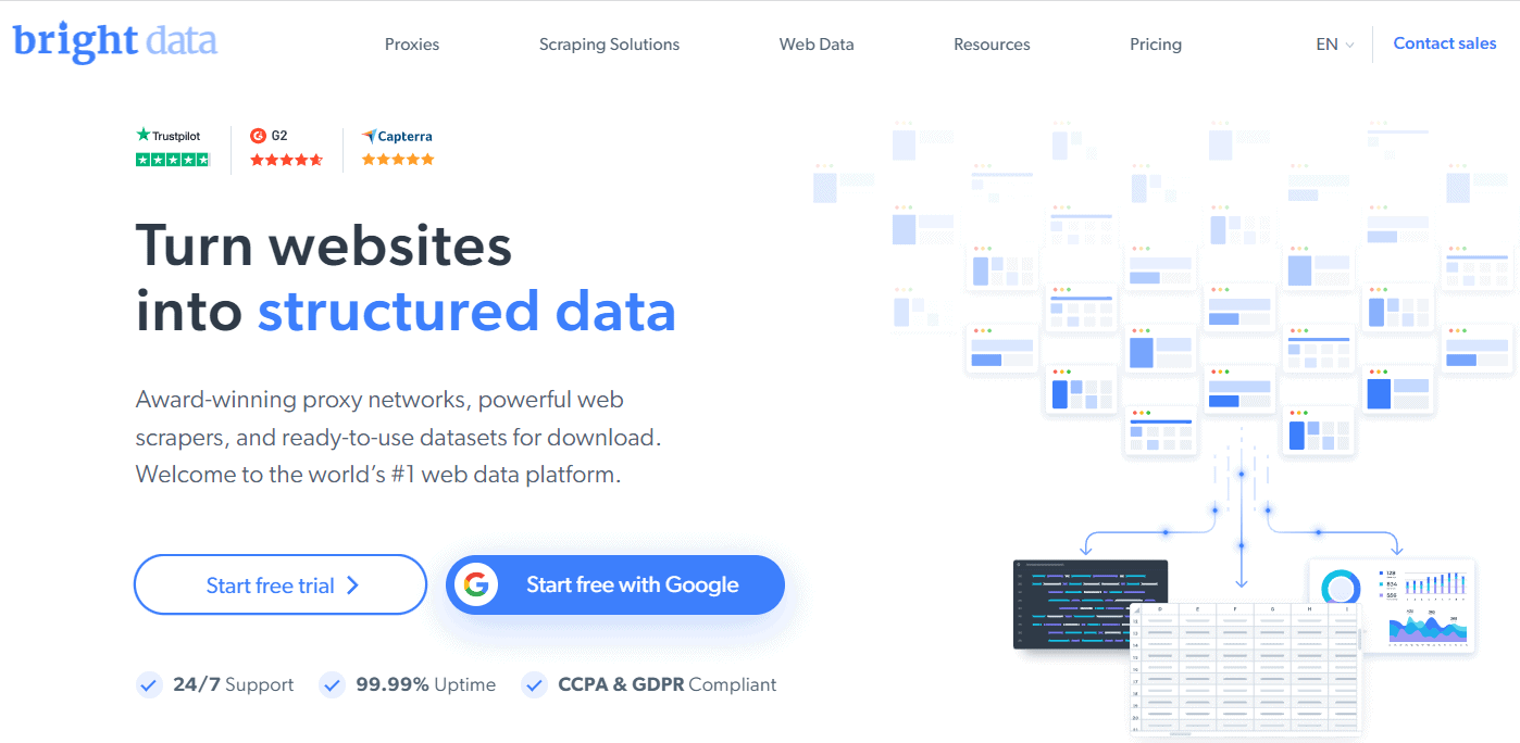 Bright Data Scraping Browser user reviews on Trustpilot and G2 with 4.6 out of 5 ratings