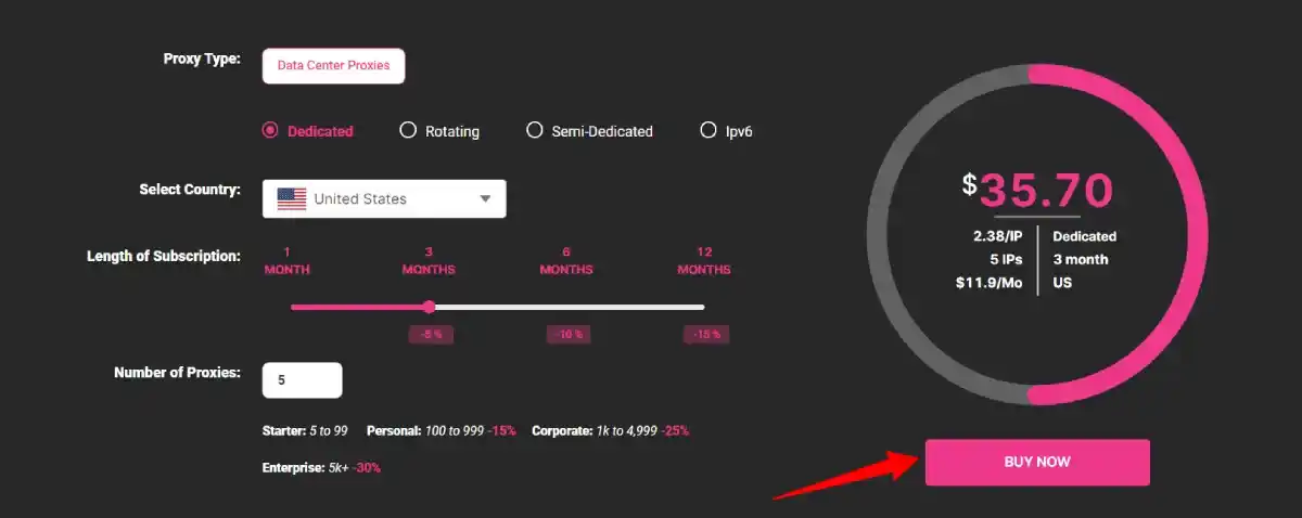 Rayobyte (formerly Blazing SEO) datacenter proxy pricing — 300K+ IPs across 20K unique C-class subnets