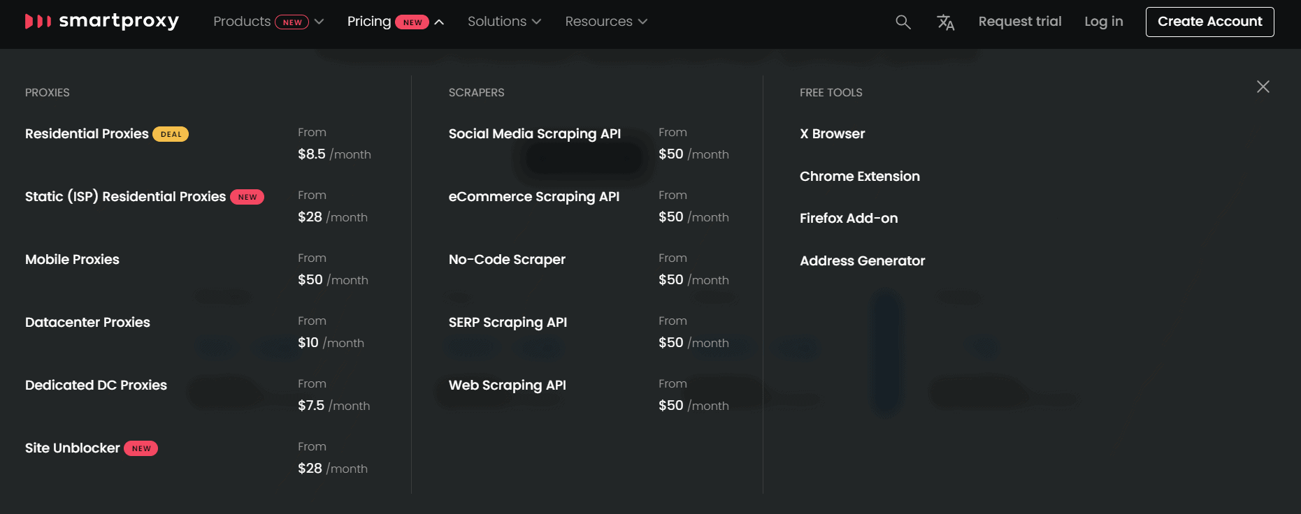 SmartProxy pricing plans for residential, datacenter, ISP, and mobile proxies — apply coupon code at checkout for extra savings