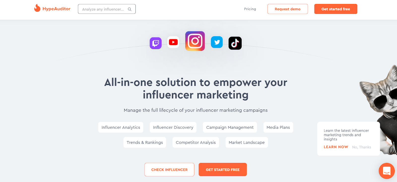 HypeAuditor all in one influencer marketing tool