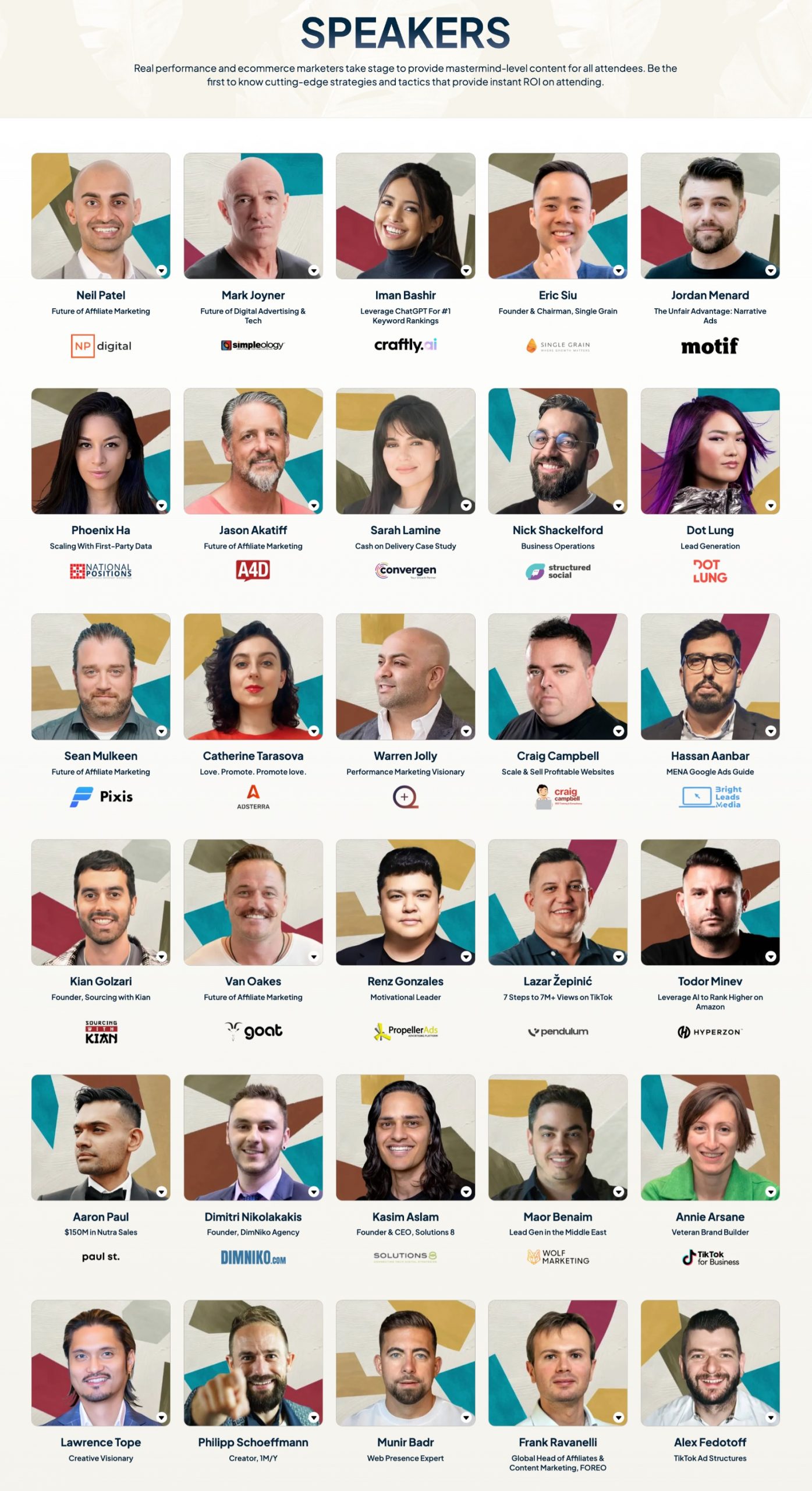 affiliate world dubai speakers