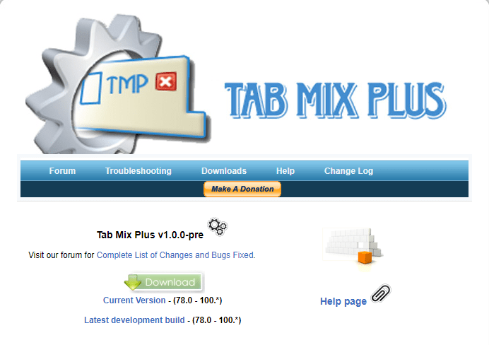 tab mix plus homepage