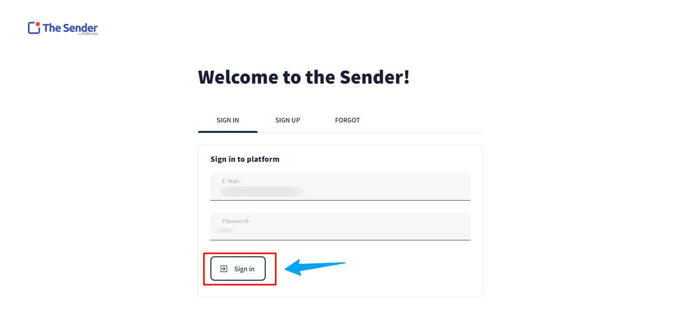 the sender signing step4