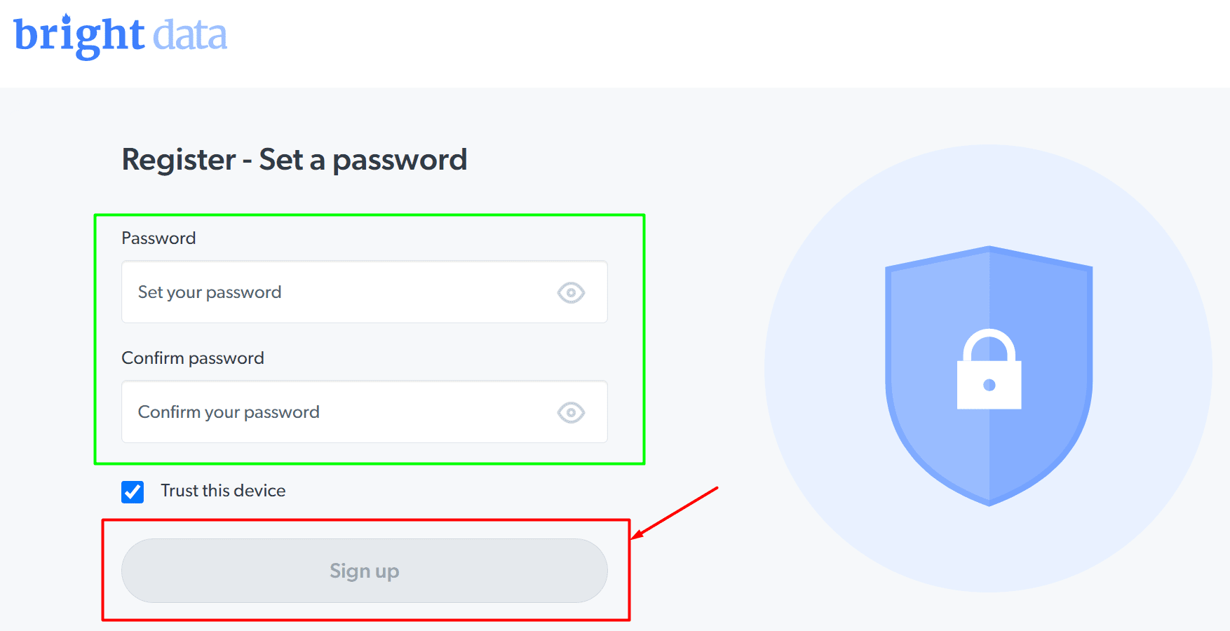 bright data browser signup step3