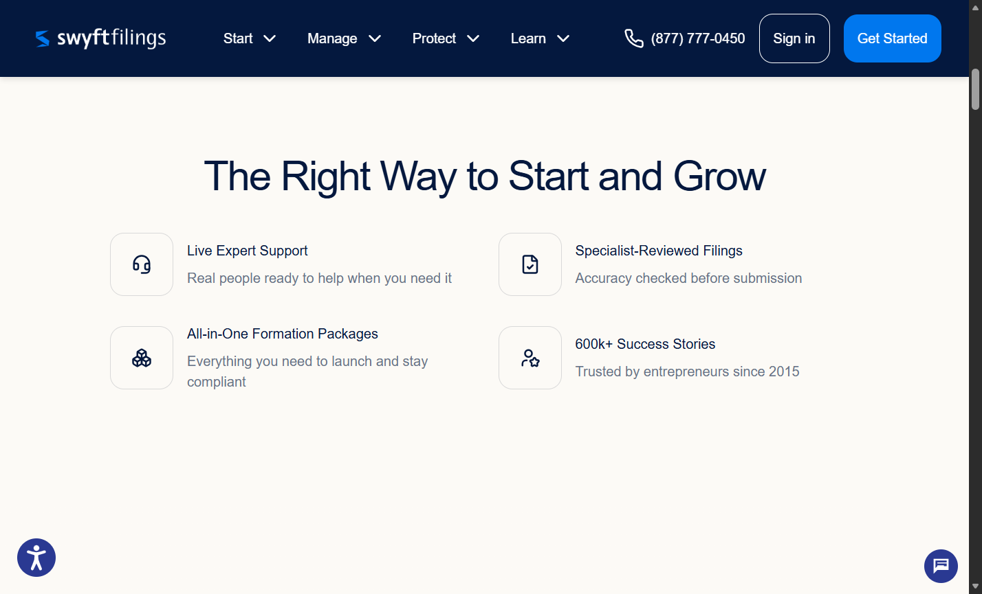 Swyft Filings service overview for different business types