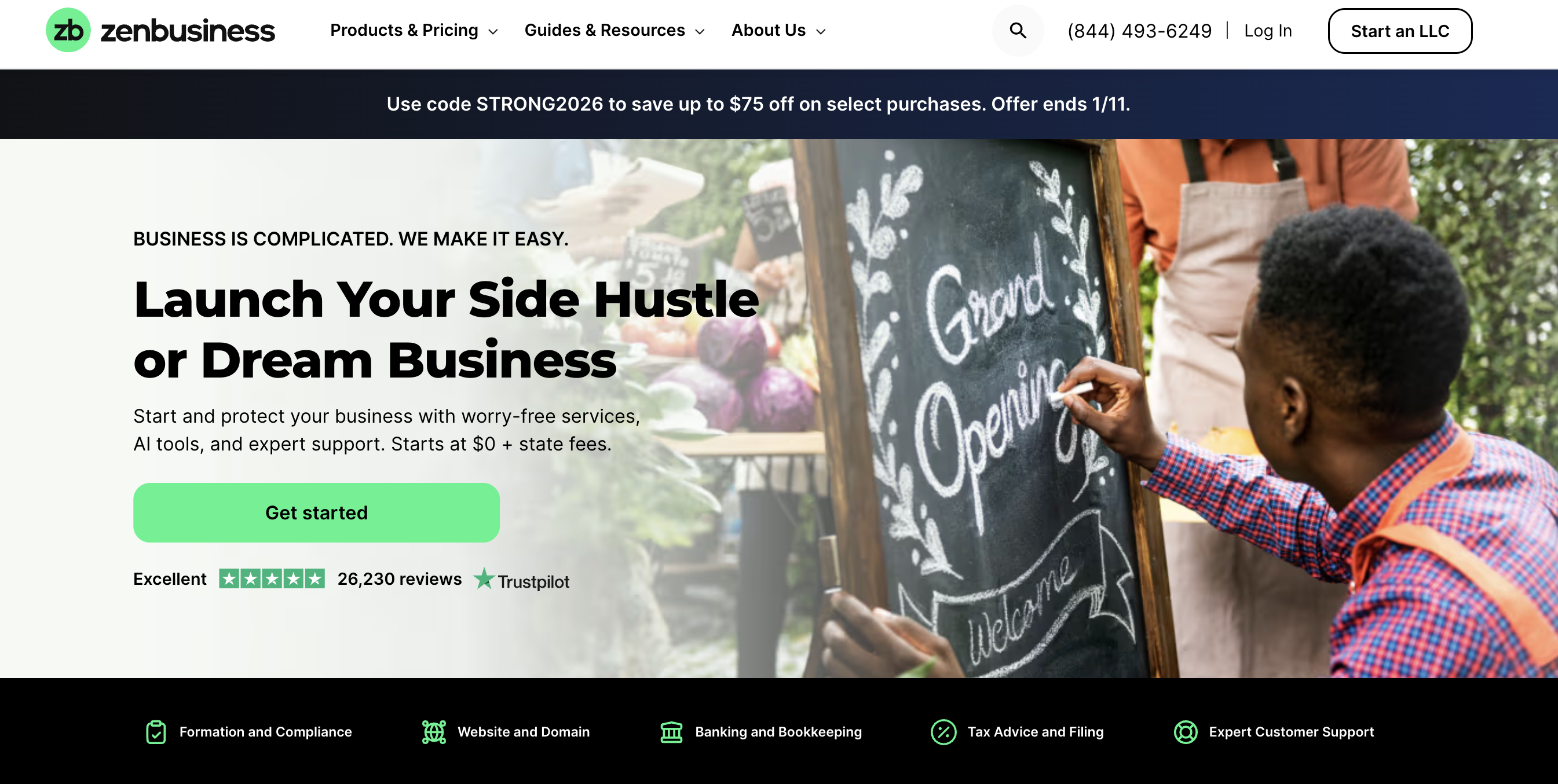 ZenBusiness Homepage