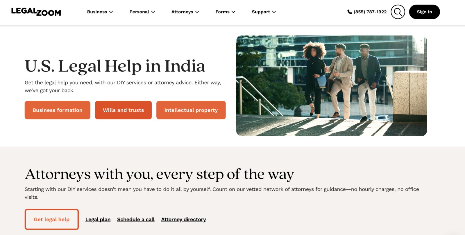 legalzoom homepage ss