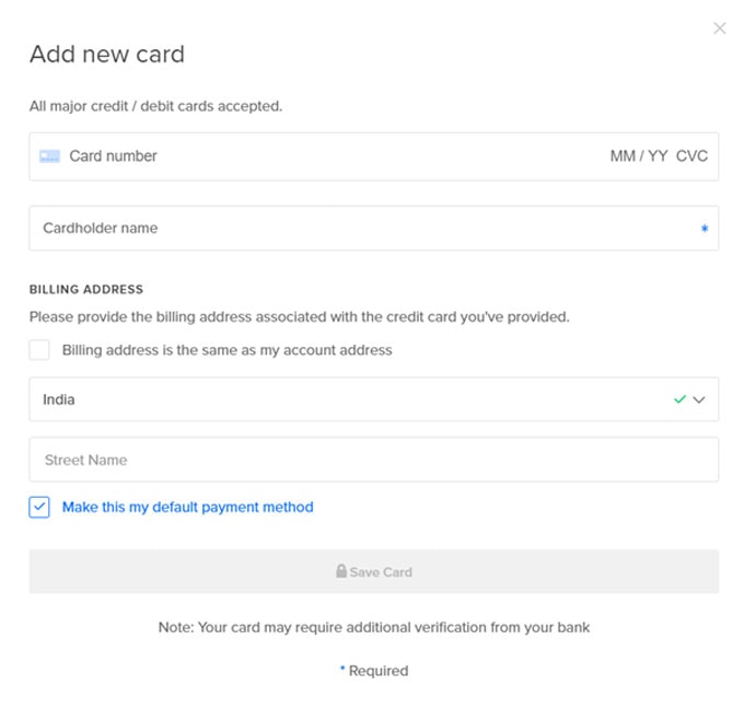 adding a card in digitalocean for 0 free credit coupon code