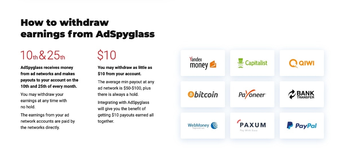 adspyglass taking payment from networks