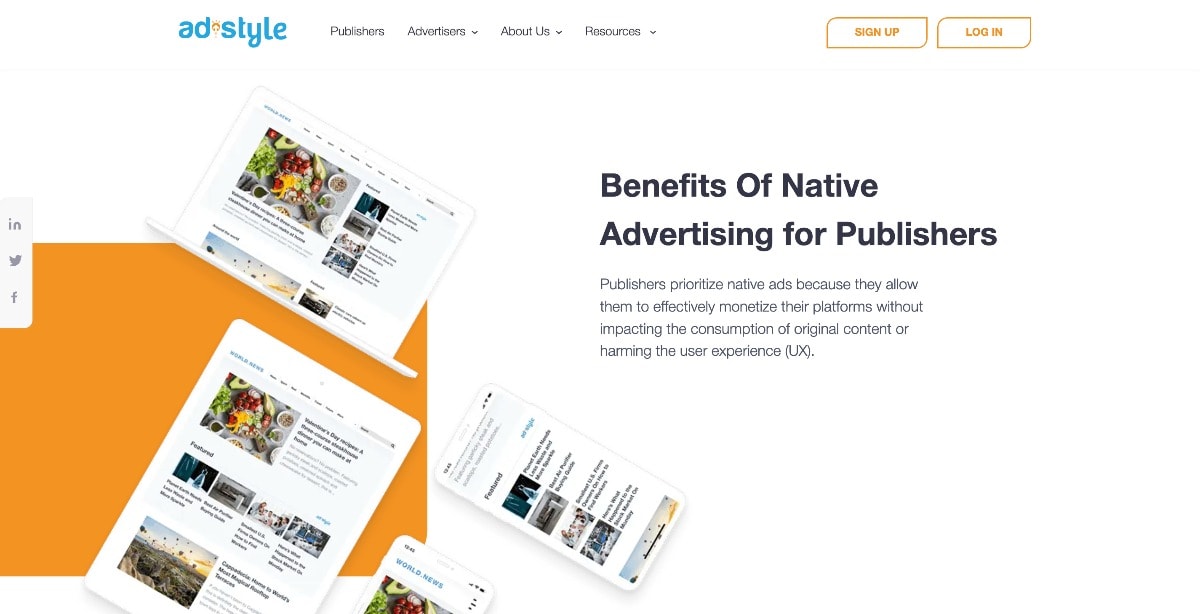 platformă de rețea publicitară nativă adstyle