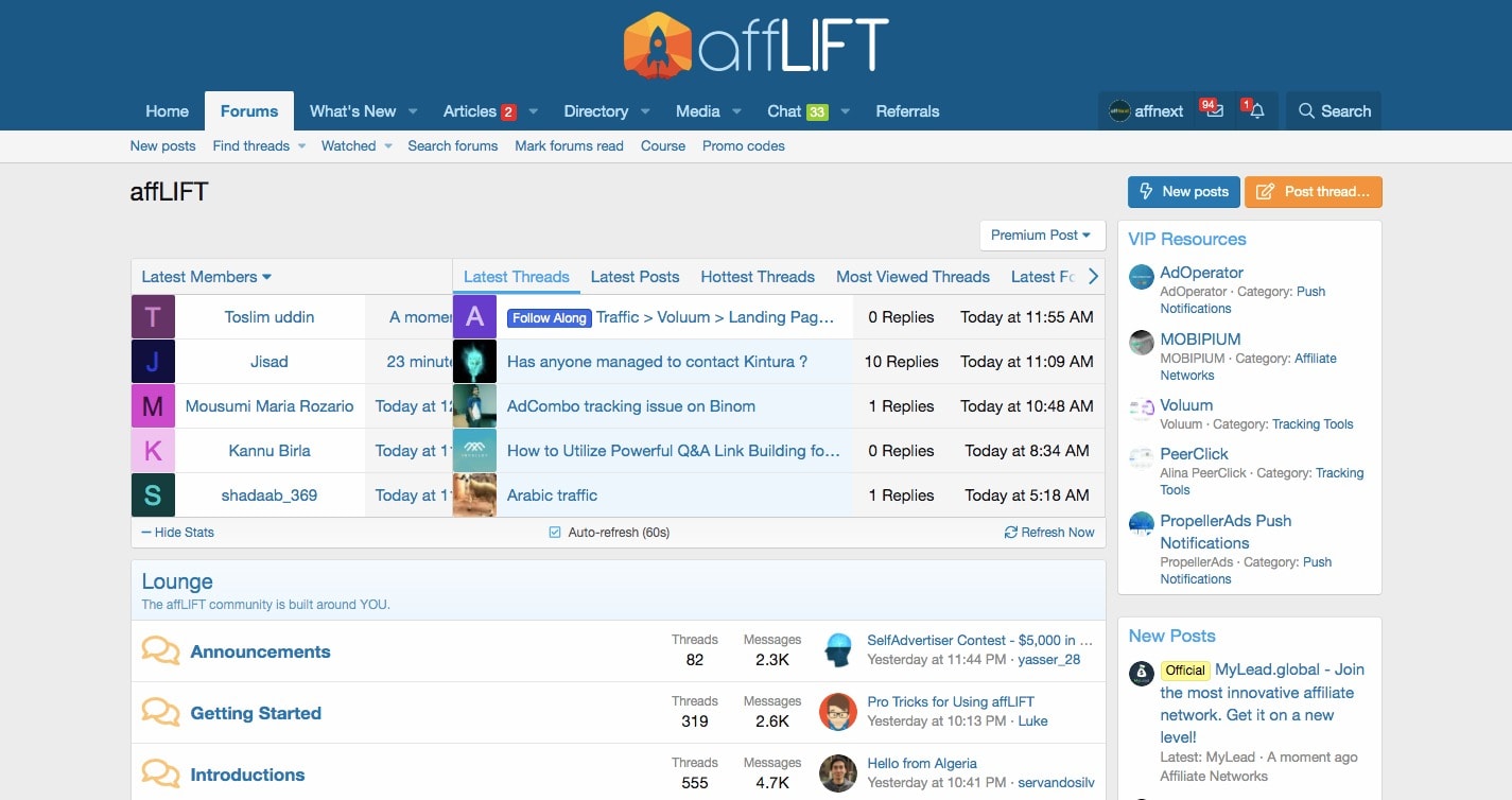 afflift forum dashboard