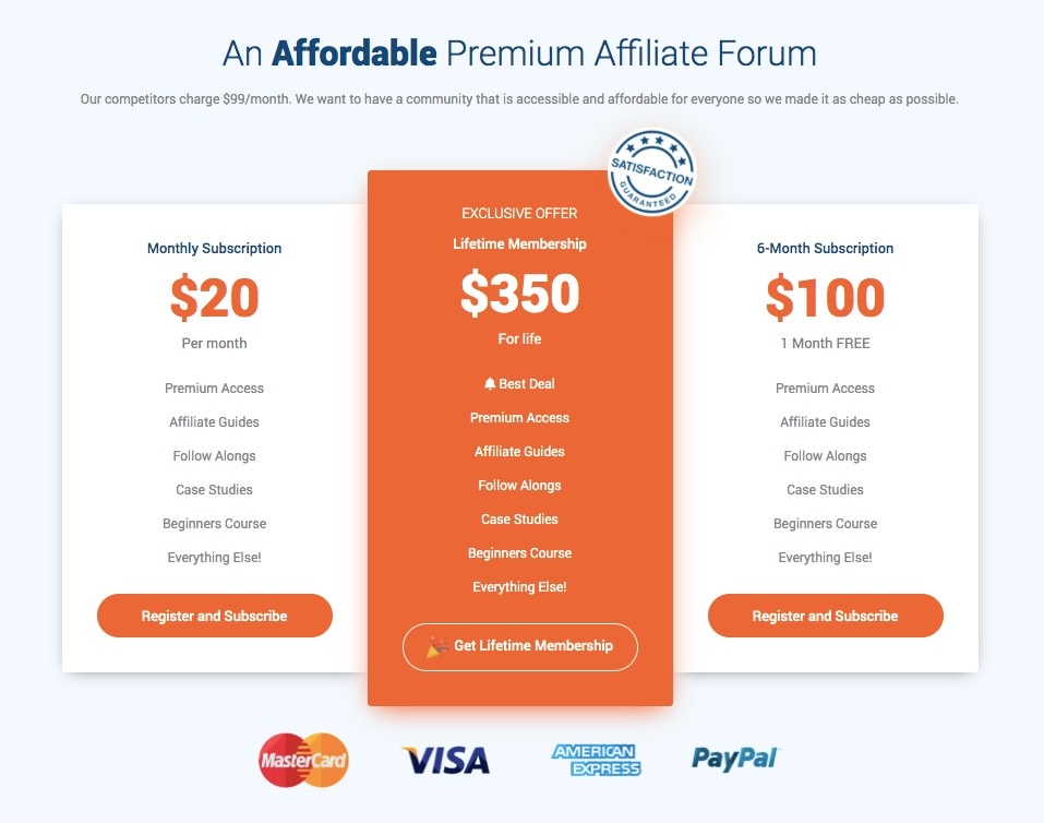 afflift forum membership pricing