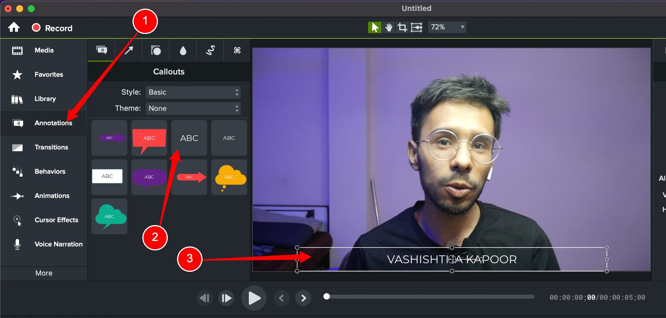 annotations in camtasia
