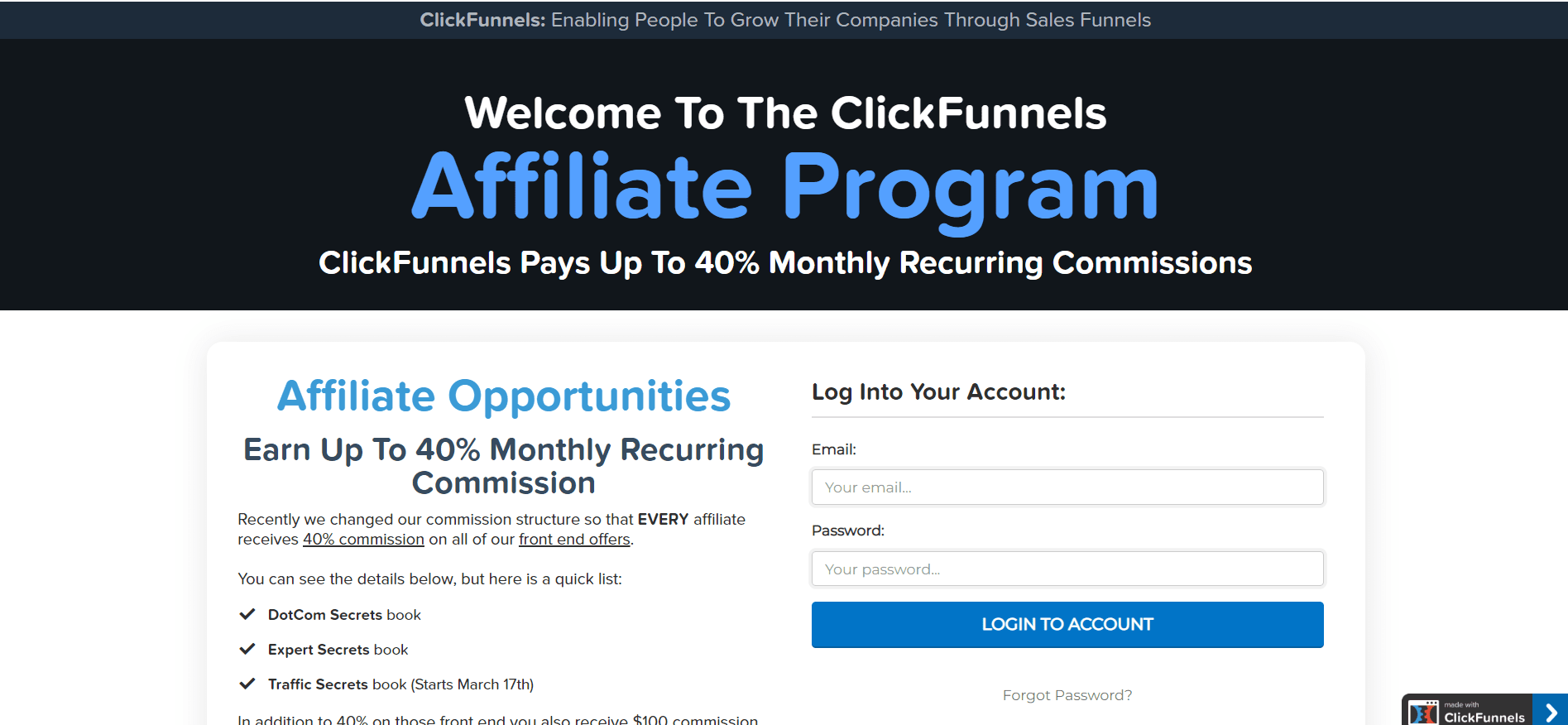 Партнерская программа ClickFunnels