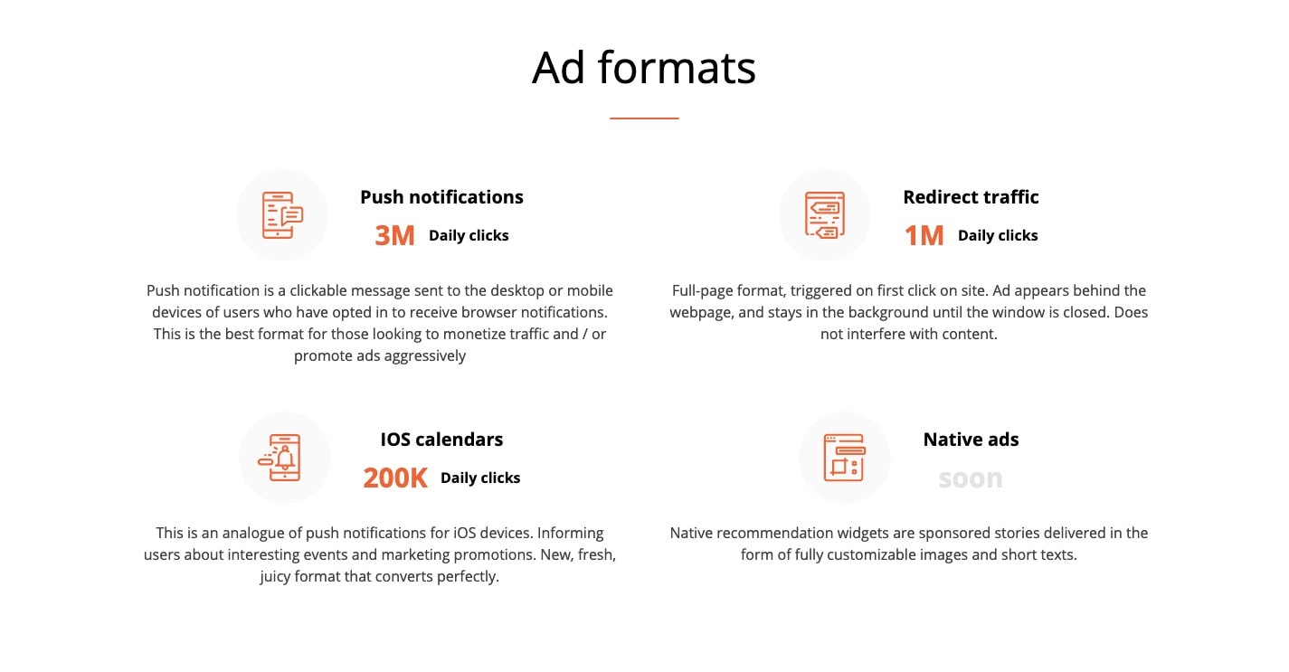 clickstar ad formats