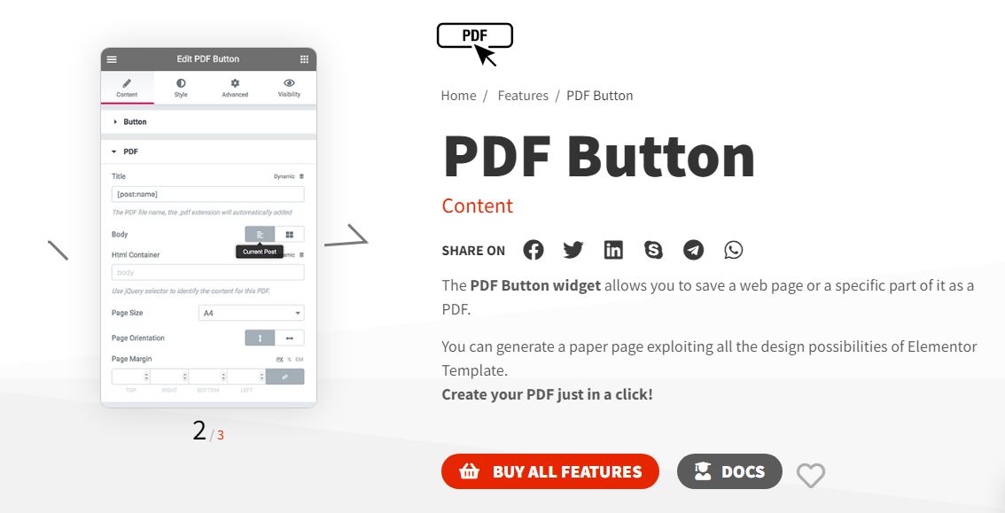 dynamic pdf button
