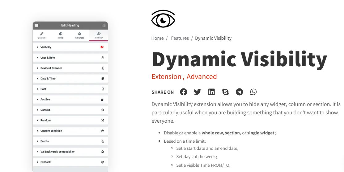 dynamic visibility