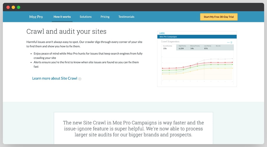 moz pro crawl and audit feature