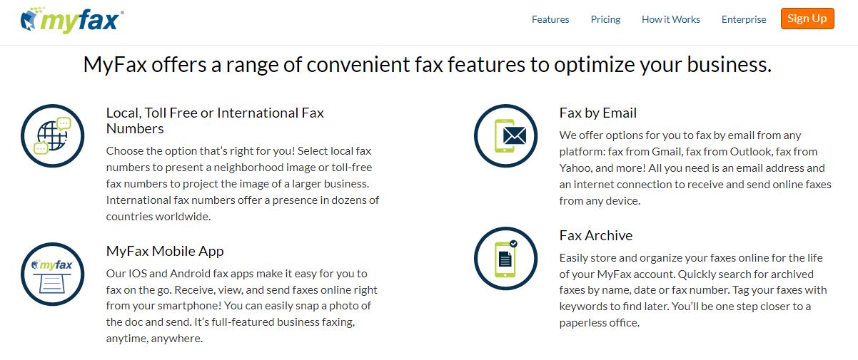 myfax features