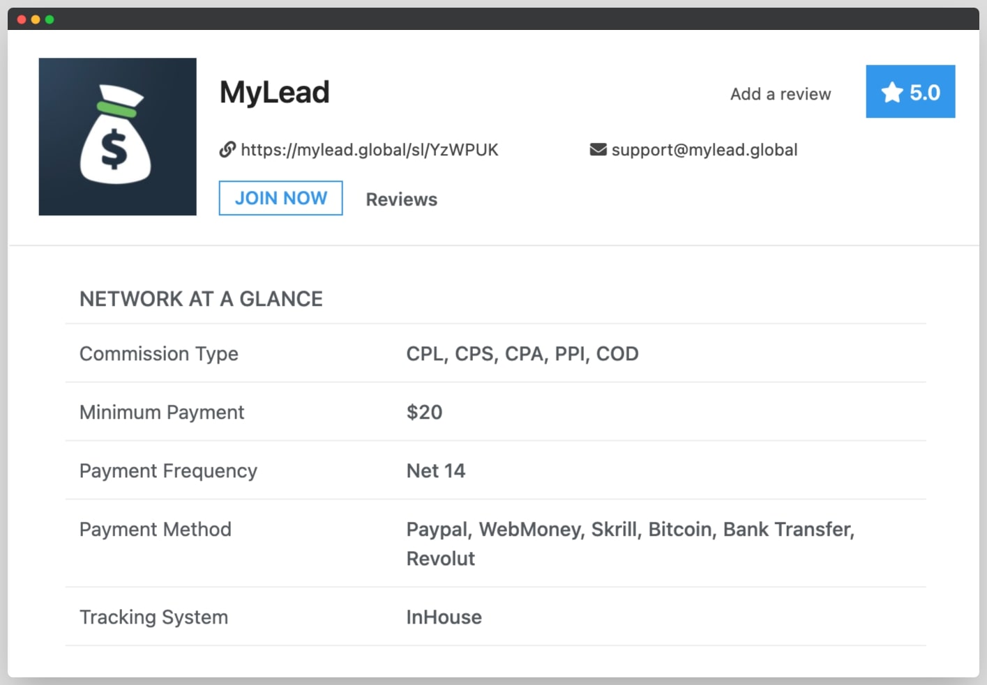 mylead review details