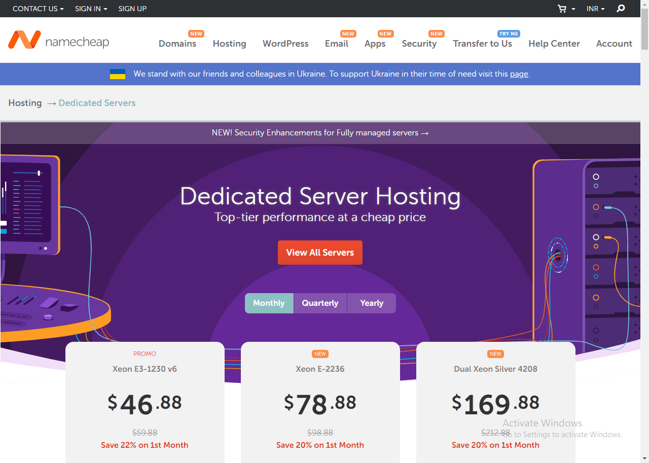 namecheap dedicated server