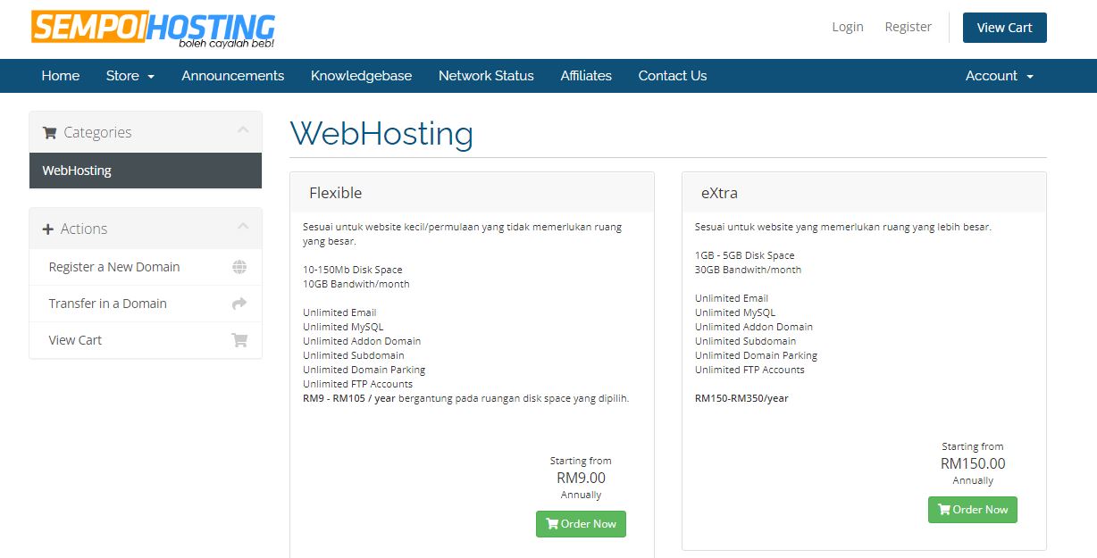 sempoihosting malaysian web hosting providers