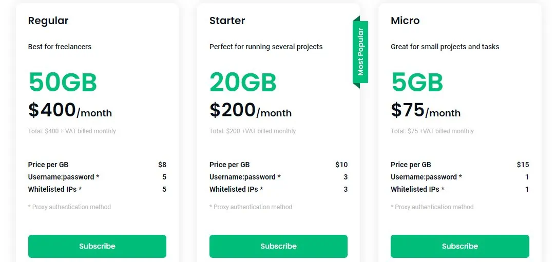 Smartproxy pricing plans 2026 — residential, datacenter, ISP, mobile, and scraping API rates