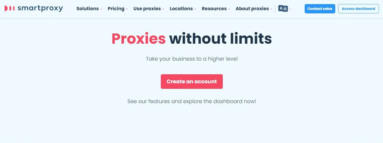 Smartproxy residential proxy pricing plans — dashboard overview