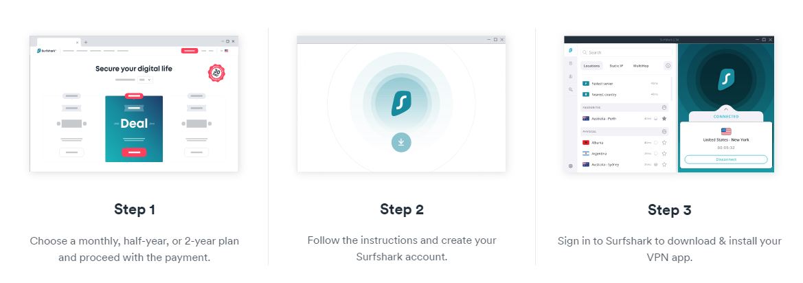 surfshark account creation