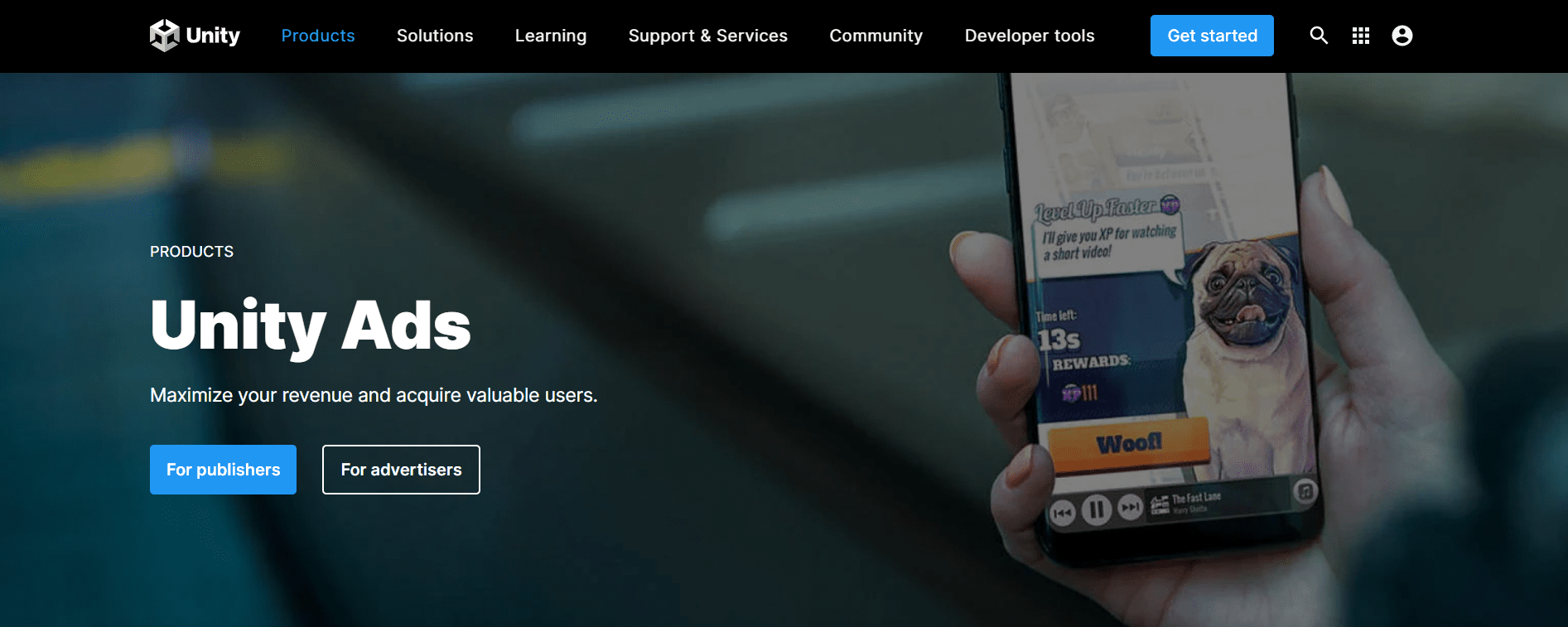 unity ads homepage
