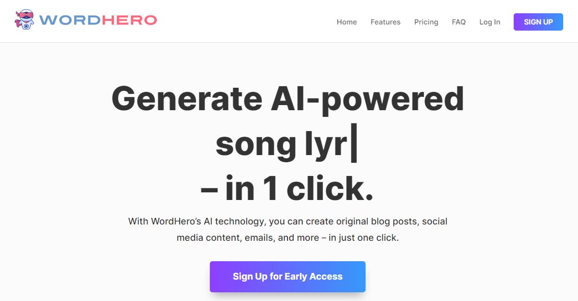 wordhero homepage